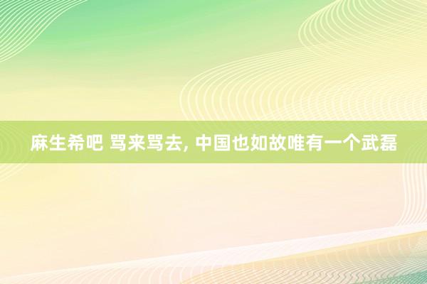 麻生希吧 骂来骂去, 中国也如故唯有一个武磊