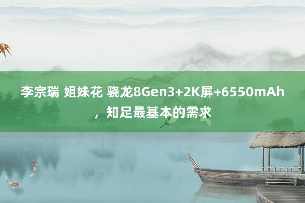 李宗瑞 姐妹花 骁龙8Gen3+2K屏+6550mAh，知足最基本的需求