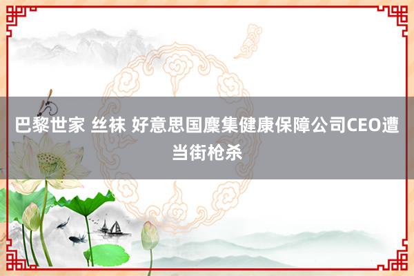 巴黎世家 丝袜 好意思国麇集健康保障公司CEO遭当街枪杀