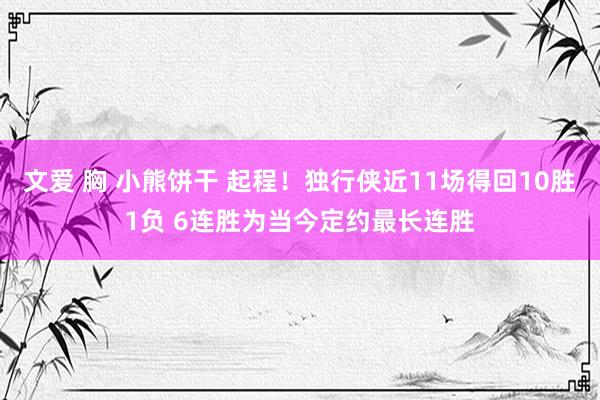文爱 胸 小熊饼干 起程！独行侠近11场得回10胜1负 6连胜为当今定约最长连胜