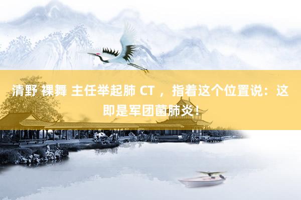 清野 裸舞 主任举起肺 CT ，指着这个位置说：这即是军团菌肺炎！