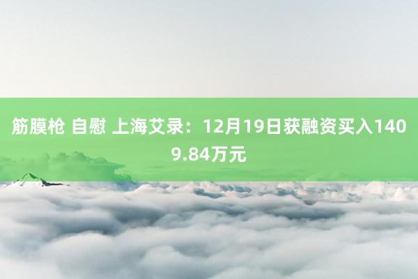 筋膜枪 自慰 上海艾录：12月19日获融资买入1409.84万元