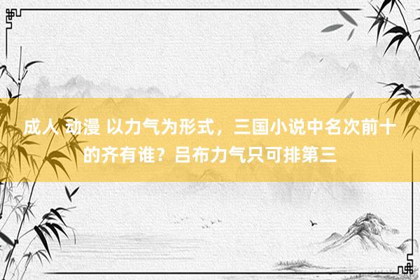 成人 动漫 以力气为形式，三国小说中名次前十的齐有谁？吕布力气只可排第三