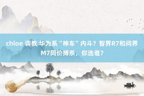 chloe 调教 华为系“神车”内斗？智界R7和问界M7同价搏杀，你选谁？
