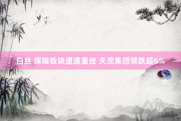 白丝 保障板块遭逢重挫 天茂集团领跌超6%