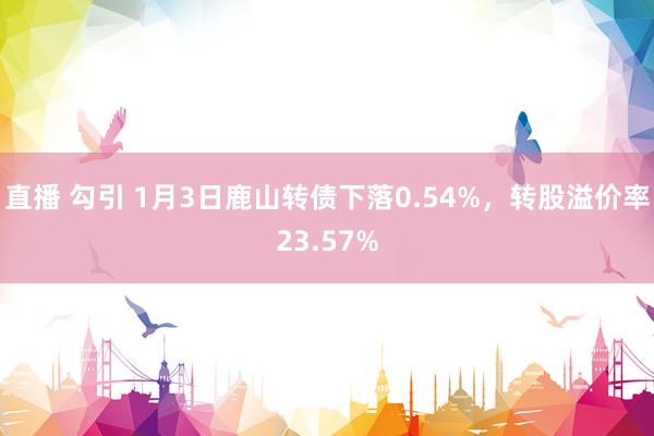 直播 勾引 1月3日鹿山转债下落0.54%，转股溢价率23.57%