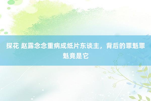 探花 赵露念念重病成纸片东谈主，背后的罪魁罪魁竟是它