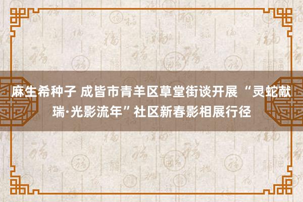 麻生希种子 成皆市青羊区草堂街谈开展 “灵蛇献瑞·光影流年”社区新春影相展行径