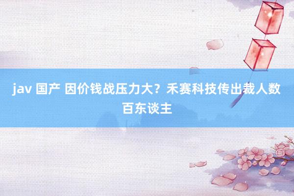 jav 国产 因价钱战压力大？禾赛科技传出裁人数百东谈主