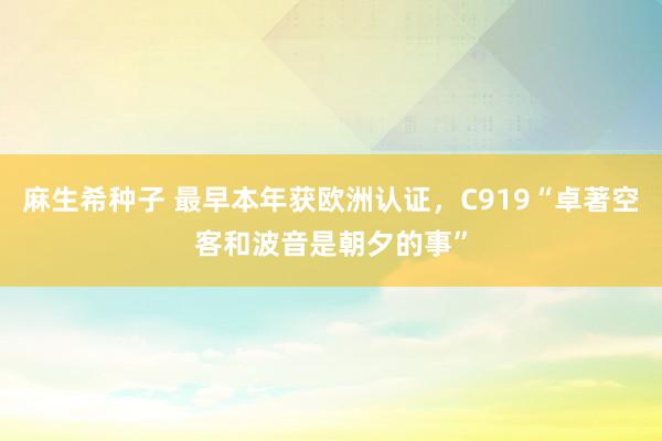 麻生希种子 最早本年获欧洲认证，C919“卓著空客和波音是朝夕的事”