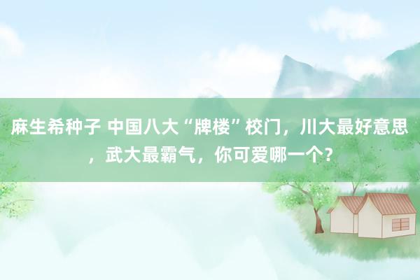 麻生希种子 中国八大“牌楼”校门，川大最好意思，武大最霸气，你可爱哪一个？