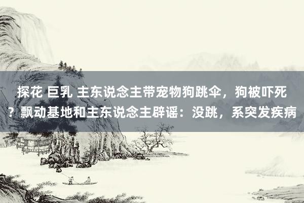 探花 巨乳 主东说念主带宠物狗跳伞，狗被吓死？飘动基地和主东说念主辟谣：没跳，系突发疾病