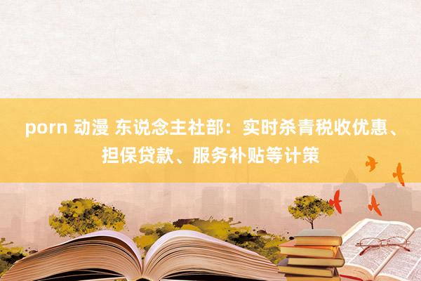 porn 动漫 东说念主社部：实时杀青税收优惠、担保贷款、服务补贴等计策