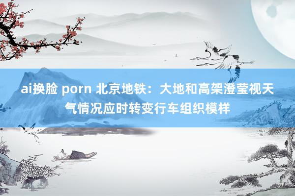 ai换脸 porn 北京地铁：大地和高架澄莹视天气情况应时转变行车组织模样