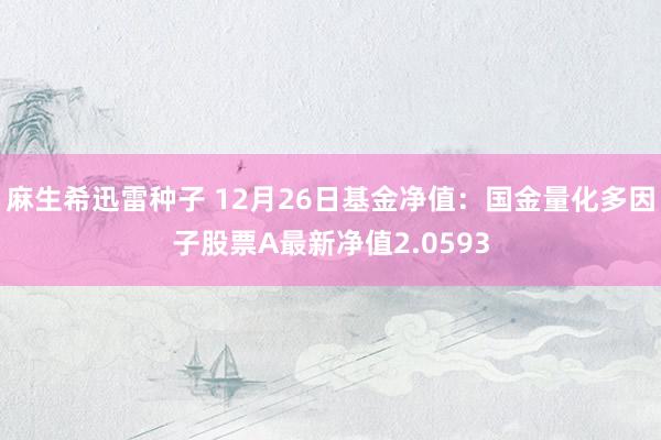 麻生希迅雷种子 12月26日基金净值：国金量化多因子股票A最新净值2.0593