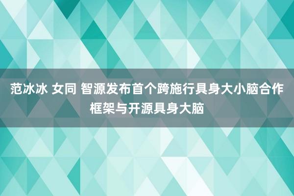 范冰冰 女同 智源发布首个跨施行具身大小脑合作框架与开源具身大脑