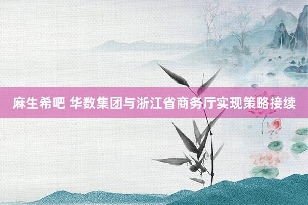 麻生希吧 华数集团与浙江省商务厅实现策略接续