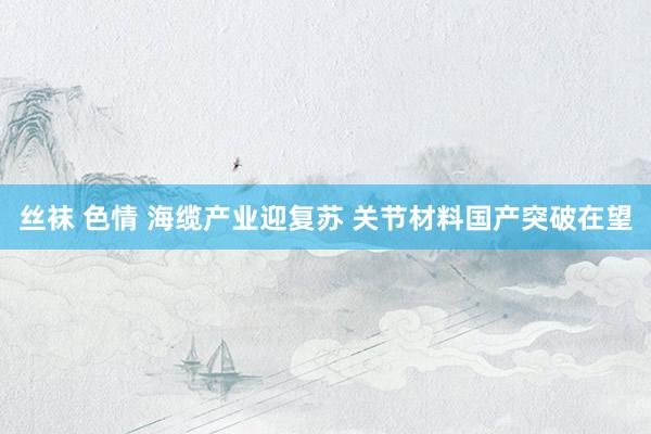 丝袜 色情 海缆产业迎复苏 关节材料国产突破在望