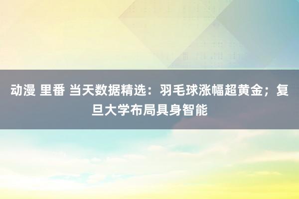 动漫 里番 当天数据精选：羽毛球涨幅超黄金；复旦大学布局具身智能