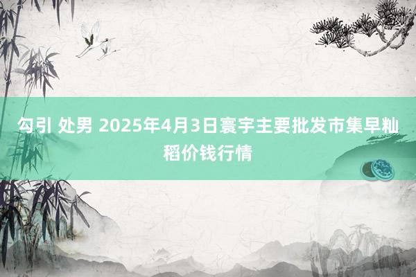 勾引 处男 2025年4月3日寰宇主要批发市集早籼稻价钱行情