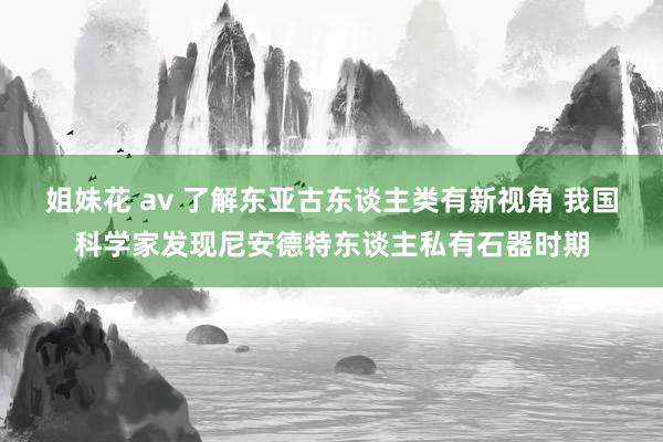 姐妹花 av 了解东亚古东谈主类有新视角 我国科学家发现尼安德特东谈主私有石器时期