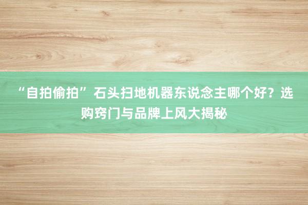 “自拍偷拍” 石头扫地机器东说念主哪个好？选购窍门与品牌上风大揭秘