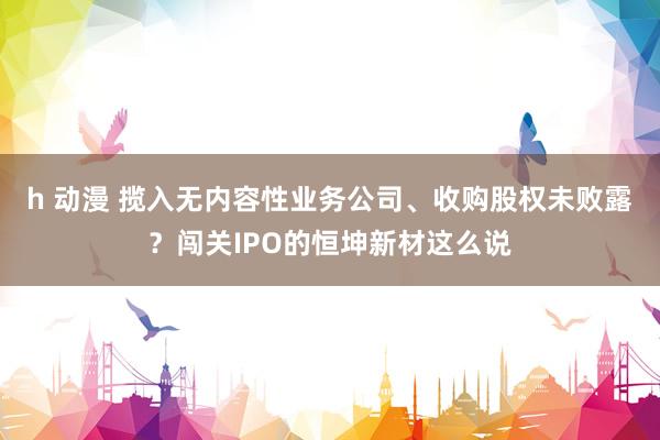 h 动漫 揽入无内容性业务公司、收购股权未败露？闯关IPO的恒坤新材这么说