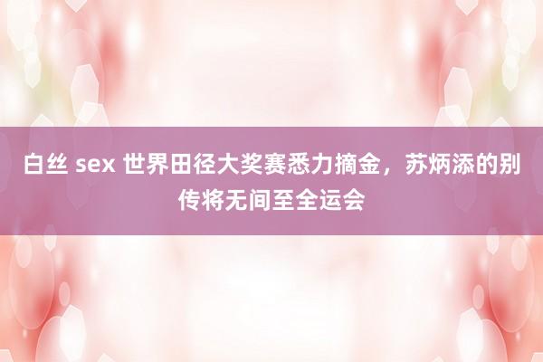 白丝 sex 世界田径大奖赛悉力摘金，苏炳添的别传将无间至全运会