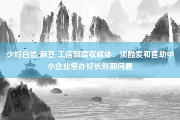 少妇白洁 麻豆 工信部驾驭媒体：须酷爱和匡助中小企业惩办好长账期问题
