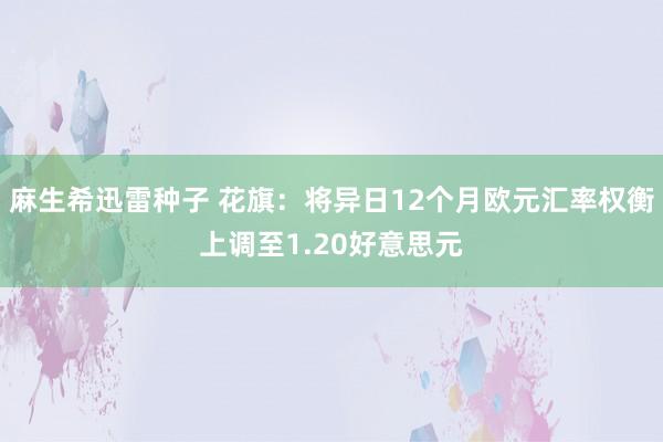 麻生希迅雷种子 花旗：将异日12个月欧元汇率权衡上调至1.20好意思元