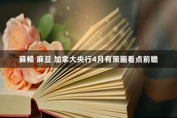 蘇暢 麻豆 加拿大央行4月有策画看点前瞻