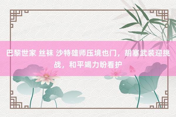 巴黎世家 丝袜 沙特雄师压境也门，胡塞武装迎挑战，和平竭力盼看护