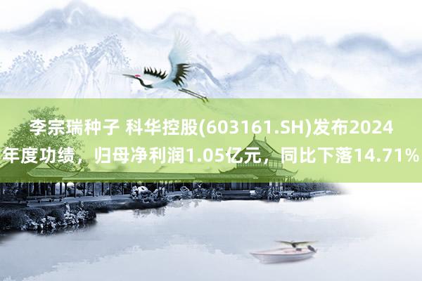 李宗瑞种子 科华控股(603161.SH)发布2024年度功绩，归母净利润1.05亿元，同比下落14.71%