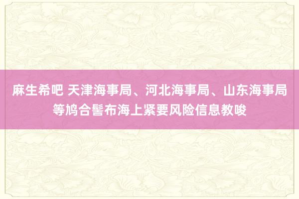 麻生希吧 天津海事局、河北海事局、山东海事局等鸠合髻布海上紧要风险信息教唆