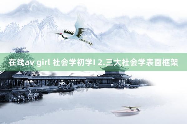 在线av girl 社会学初学I 2.三大社会学表面框架