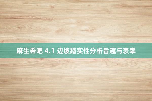 麻生希吧 4.1 边坡踏实性分析旨趣与表率